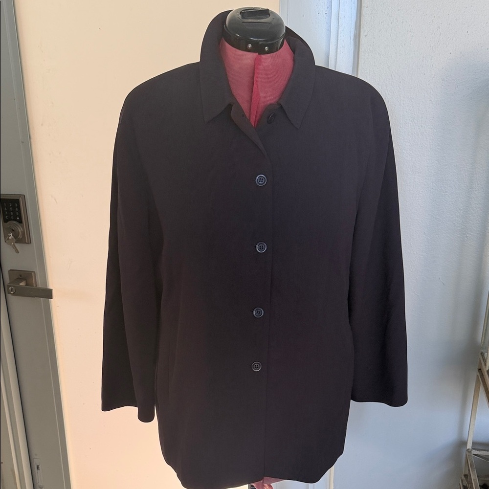 Classic Black Button-Front Coat